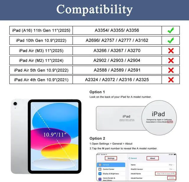 Alt view image 2 of 5 - Soke Case for iPad (A16) 11th Generation 11-inch 2025, iPad 10th Generation 10.9-inch 2022, with Built-in Screen Protector and Kickstand, Rugged Full Body Protective Cover - Light Pink