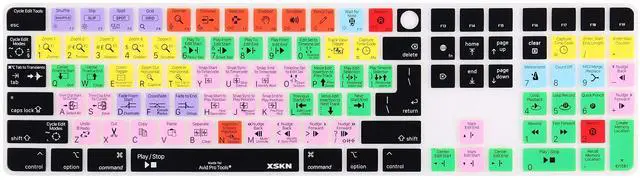 Main image of XSKN AVID Pro Tools EU US Common Version Silicone Keyboard Cover Skin for 2020-2023 Apple Magic Keyboard with Touch ID and Numeric Keypad A2520 (Left 3 Keys Not Suite for 2024 New One Model)