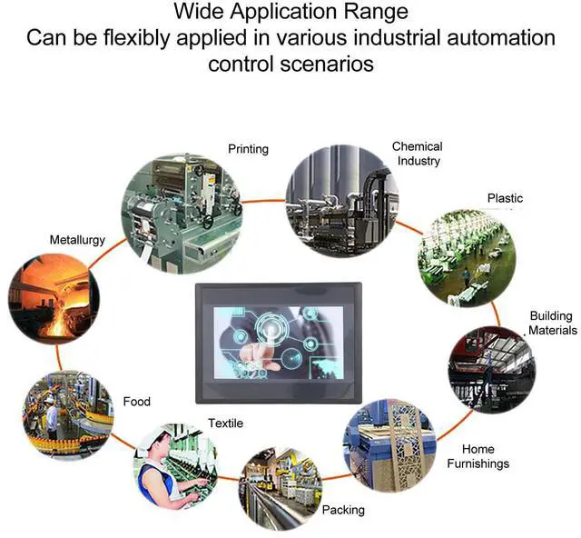 Alt view image 2 of 5 - Hyuduo PLC HMI Display Panel 7 Inch TFT LCD with 12 Inputs 8 Outputs for FX3U 20 40 48MRT Simple Installation ARM9 Processor Grade IP65