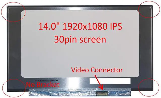 Alt view image 3 of 5 - Fullcom New 14.0 inch Screen Compatible with B140HAN03.8 Replacement Screen IPS