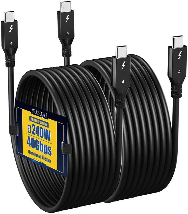 Main image of Foboiu Thunderbolt 4 Cable 6ft (1.8 Meter) 2 Pack USB C Display Cable 40 Gbps Data Transfer 240W Charging 8K Display Compatible with MacBooks,Hub and Docking
