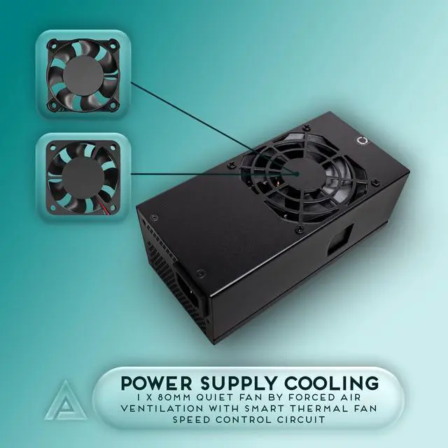 Alt view image 5 of 5 - Apevia TFX-PFC400W TFX 400W Fixed Cables, Full Range Active PFC Computer Power Supply
