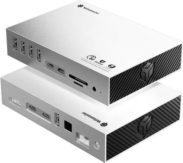 Main image of Yottamaster USB 4 Dock Compatible with Thunderbolt 3/4, 15 in 1 USB C Docking Station Dual Monitor for Laptop, DisplayPort, 60W Laptop Charging, S/PDIF, Audio, 6 USB, Gigabit Ethernet, SD/TF - Sliver