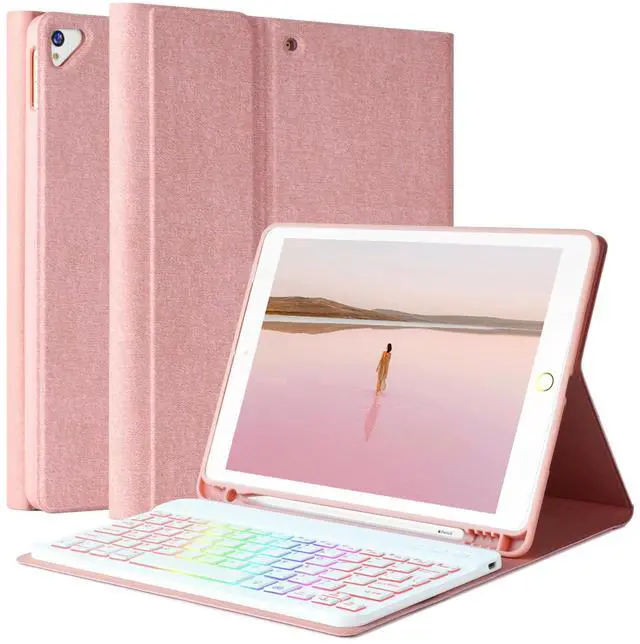 Main image of FUWANG Keyboard Case for iPad 9th Generation 10.2 inch 2021 - Detachable 7 Colors Backlit Stand Folio Keyboard Cover for iPad 8th Gen/7th Gen/iPad Pro 10.5"/iPad Air 3rd Gen, with Pencil Holder