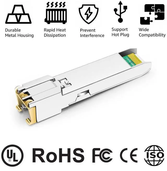 Alt view image 4 of 5 - OPSTRAN 10GBASE-T SFP+ RJ45 Copper Transceiver Module Compatible with Ubiquiti Unifi Ufiber UF-RJ45-10G 10G SFP+ 30m Cat6a/7 4 Pack