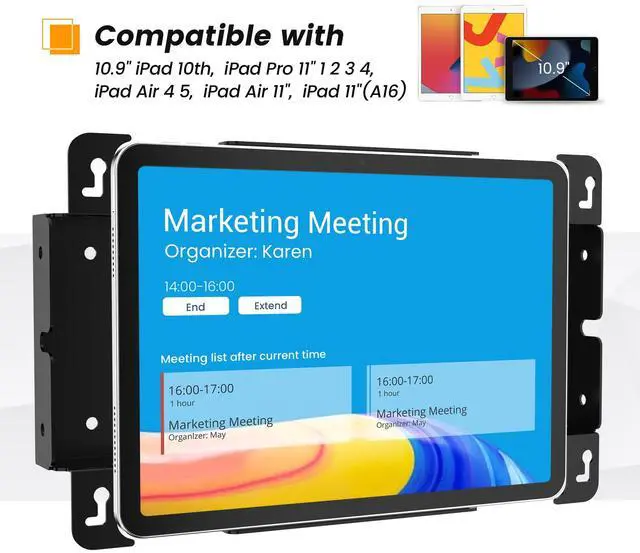 Alt view image 4 of 5 - Beelta Tablet Wall Mount All Metal and VESA Compatible - Compatible with 10.9" iPad 10th, Pro 11" 1 2 3 4, Air 4 5, Air 11", iPad 11"(A16)