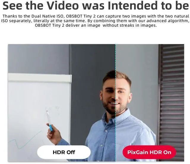 Alt view image 5 of 5 - OBSBOT Tiny 2 AI-Powered PTZ 4K Webcam 1/1.5" CMOS 4X Faster Focusing USB 3.0 10x Faster Data Transmission Voice Control, W Cleaning Cloth