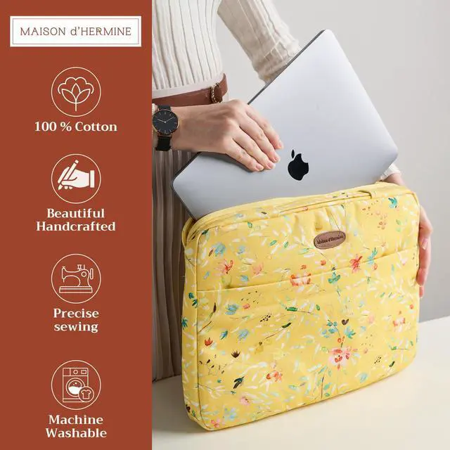 Alt view image 2 of 5 - Maison d'Hermine Laptop Sleeve with Handle upto 13.5 inch Stain and Water Repellent Cotton Canvas - Colmar