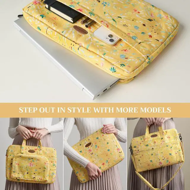 Alt view image 5 of 5 - Maison d'Hermine Laptop Sleeve with Handle upto 13.5 inch Stain and Water Repellent Cotton Canvas - Colmar