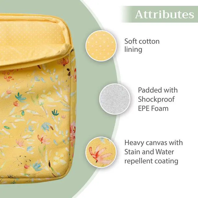 Alt view image 4 of 5 - Maison d'Hermine Laptop Sleeve with Handle upto 13.5 inch Stain and Water Repellent Cotton Canvas - Colmar