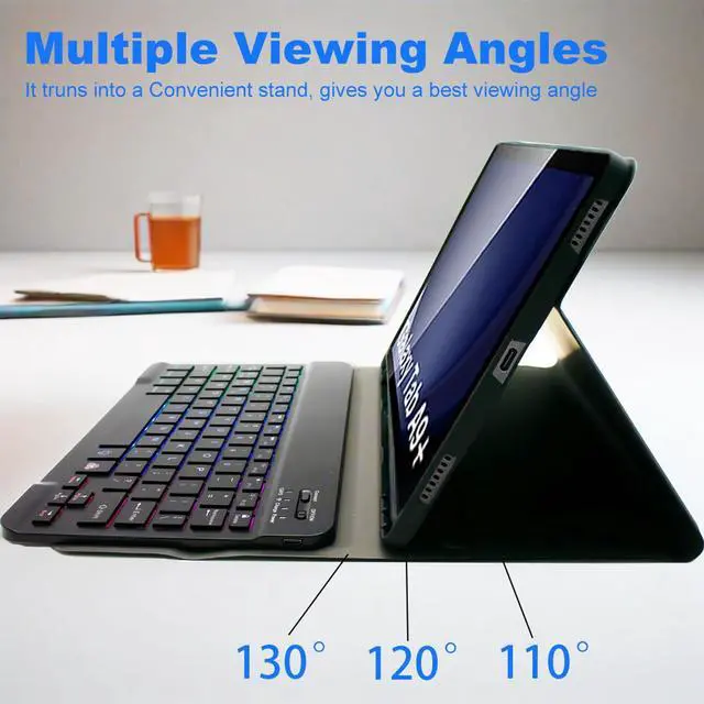 Alt view image 5 of 5 - GYSDCAZ Keyboard Case for Samsung Galaxy Tab A9 Plus 11 Inch (SM-X210/X216/X218),7 Color Backlight Keyboard with Dual Mode Wireless Mouse,Black