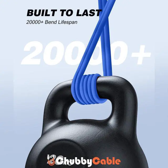 Alt view image 4 of 5 - chubbycable Chubby 2.0 Fast Charging Cable Durable Soft Silicone USB C Cable 120W Extra Thick Phone Charger Cord Data Transfer Cord, Chocolate+Chocolate, USB-A to Type-C, 19.6 FT