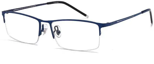 Main image of ANRRI Blue Light Glasses Mens Rectangle Semi Rimless Glasses Computer Gaming glasses for men Lightweight Titanium Blue Eyewear