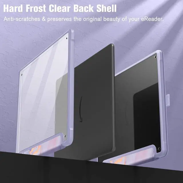Alt view image 5 of 5 - Fintie Hybrid Case for Kindle Scribe (2024/2022 Release) - Slim Shockproof Cover Transparent Back Shell with Pencil Holder Auto Sleep/Wake for 10.2" Kindle Scribe 2022 & 2024 Releases, Lilac Marble