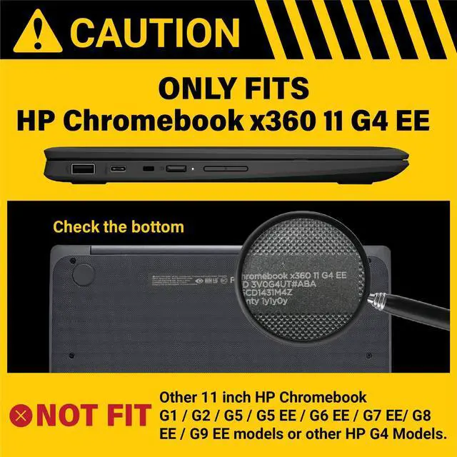 Alt view image 2 of 5 - iBenzer Hexpact Case for HP x360 G3 G4 G5 EE Chromebook 11 inch (2 in 1), Heavy Duty Rugged Protective Cover with Screen Lock for K-12 Students, Education, Classrooms, Black, HP11XG5