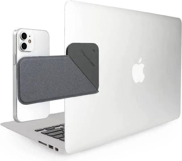 Main image of MOFT Magnetic Laptop iPhone Mount, Continuity Camera Mount, Foldaway Portable Laptop Top & Side Holder for Dual-Screen Setup - Gray