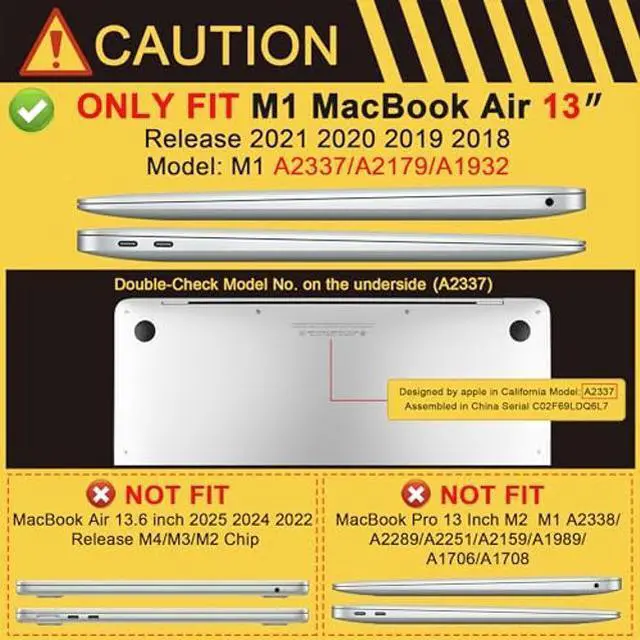 Alt view image 2 of 5 - Batianda Protective Case for MacBook Air 13 inch 2021 2020 Release A2337 M1 A2179 A1932 Model Touch ID,Heavy Duty Honeycomb Hard Shell with Slim TPU Bumper and Fold Kickstand & Keyboard Cover, Black