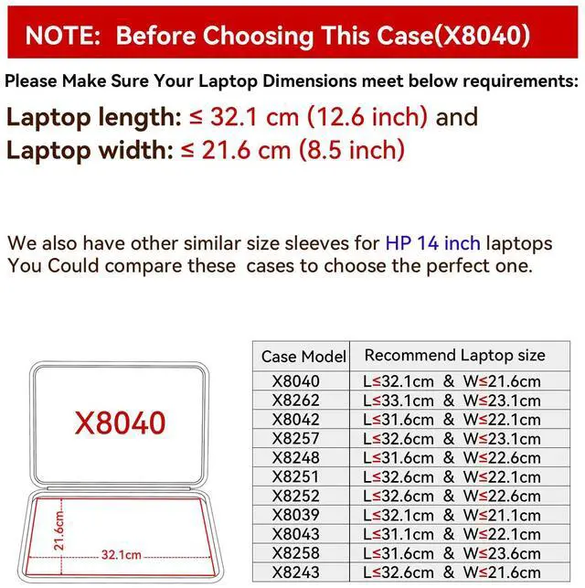 Alt view image 2 of 5 - Smatree Hard EVA Protective Sleeve Case Compatible for 14 inch HP EliteBook 640 G9 Notebook PC/HP EliteBook 645 Laptop Water-Proof Sleeve (X8040)