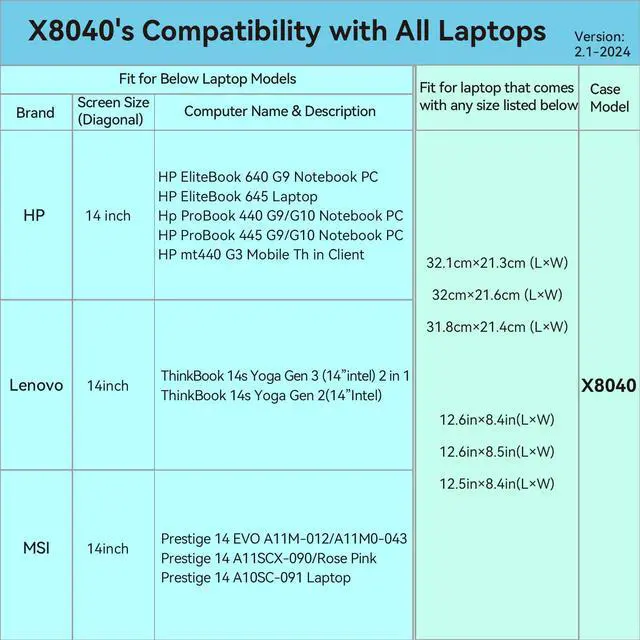 Alt view image 3 of 5 - Smatree Hard EVA Protective Sleeve Case Compatible for 14 inch HP EliteBook 640 G9 Notebook PC/HP EliteBook 645 Laptop Water-Proof Sleeve (X8040)