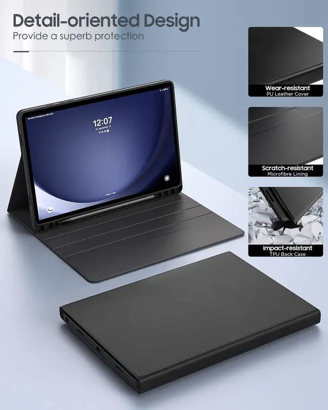 Alt view image 3 of 5 - Moko for Galaxy Tab A9+ 11 inch Case with Keyboard - 7 Colors Backlit Magnetic Detachable Tablet Keyboard Cover - Galaxy Tab A9 Plus 11" 2023 Samsung Keyboard Case with Pen Holder Black