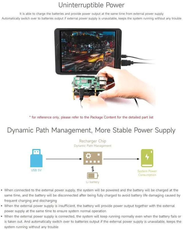 Alt view image 5 of 5 - Waveshare PS HAT (D) for Raspberry Pi, Supports 21700 Li Battery (NOT Included), 5V Uninterruptible Power Supply, Pogo Pins Connector, Supports Charging and Power Output at The Same Time