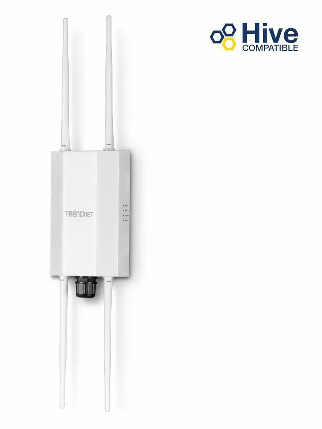 Alt view image 5 of 5 - TRENDnet 5 dBi WiFi 6 AX1800 Outdoor PoE+ Omni Directional Access Point, TEW-941APBO, Point-to-Point and Point-to-Multi-Point Bridge, IP67 Weather Rated Housing, PoE+ Powered, White