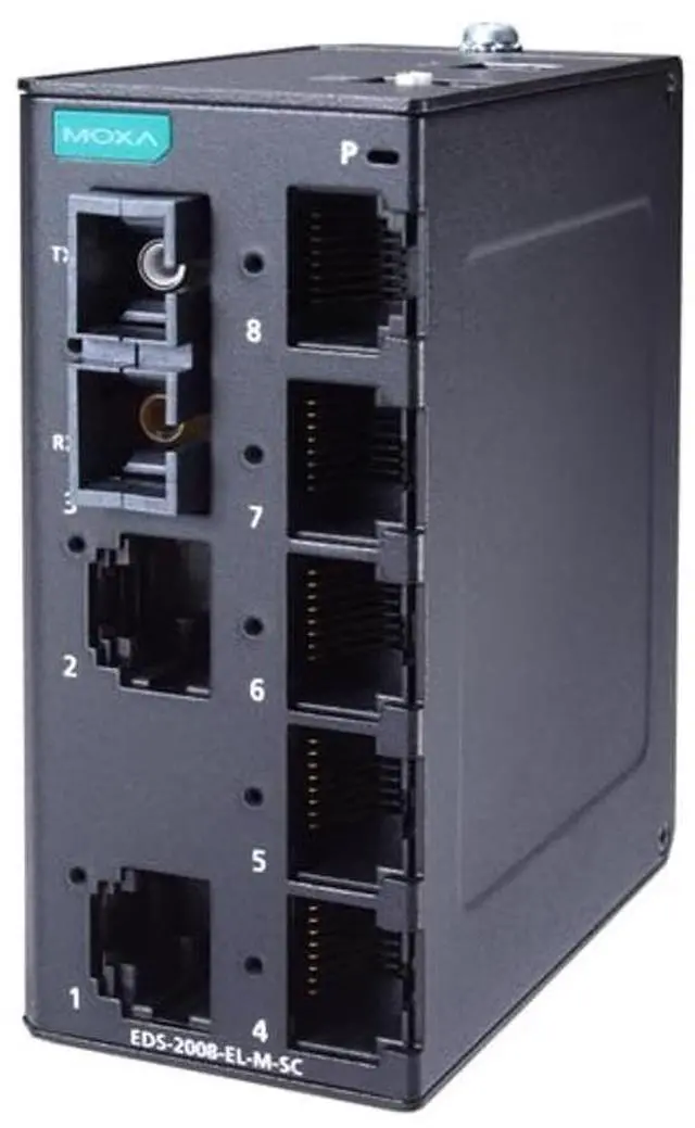 Alt view image 3 of 4 - MOXA EDS-2008-EL 8-Port Entry-Level Unmanaged Switch, 8 10/100BaseTX Ports, Metal housing, -10 to 60°C