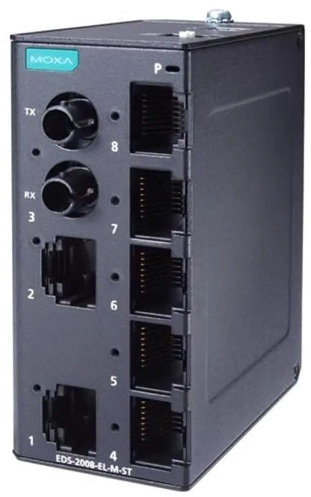 Alt view image 4 of 4 - MOXA EDS-2008-EL 8-Port Entry-Level Unmanaged Switch, 8 10/100BaseTX Ports, Metal housing, -10 to 60°C
