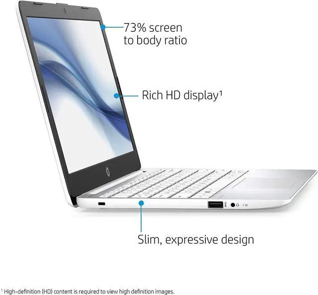 Alt view image 2 of 4 - HP Stream 11.6-inch HD Laptop, Intel Celeron N4000, 4 GB RAM, 32 GB eMMC, Windows 10 Home in S Mode with Office 365 Personal for 1 Year (11-ak0020nr, Diamond White)