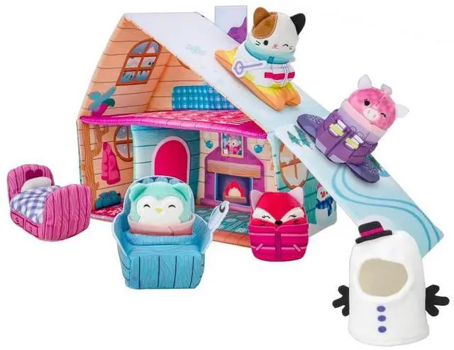 Alt view image 2 of 5 - Squishville Ski Chalet Playset | Cozy Winter Fun | Includes 4 Squishmallows