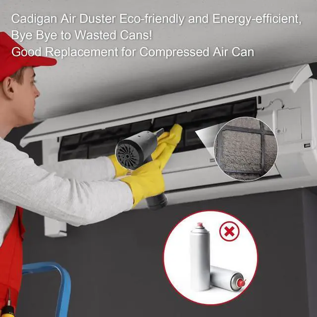Alt view image 5 of 5 - Portable Air Blower, Compressed Air Duster 3 Gear 51000RPM 6000mAh Rechargeable Cordless Electric Air Duster with LED Light & Air Pump for Computer Laptop PC Keyboard PS5 -Replace Compressed Air Can