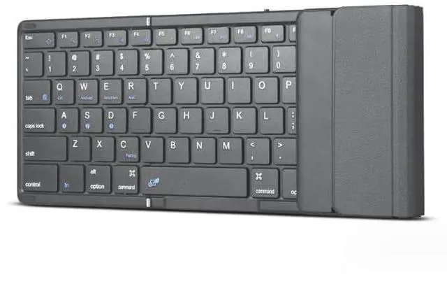 Alt view image 2 of 5 - OJelay Portable Pocket Laptop-Sized Foldable Bluetooth Keyboard with Touchpad - Wireless Mini Keyboard for Android, Windows, PC, Tablet