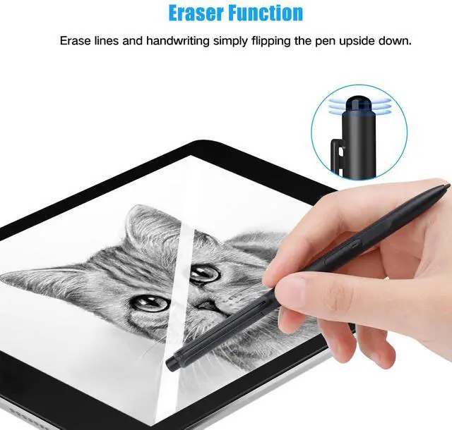 Alt view image 3 of 5 - Jvkzaen EMR Stylus Compatible with Remarkable 2, Replacement Digital Pen with Eraser, 4096 Pressure Levels, Tilt Support,Palm Rejection,Pencil Holder(3 Pen Tips)