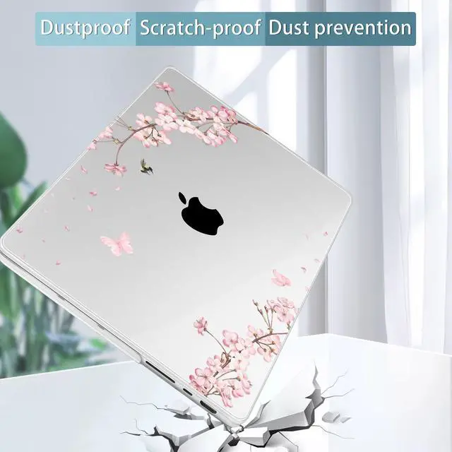 Alt view image 5 of 5 - Tuiklol for M4 MacBook Pro 14 Inch Case 2024-2021 Release A3112 A3401 A3185, M3 A2918 A2992/M2 A2779/M1 A2442 Pro/Max Chip,Hard Shell Case with Screen Protector for Touch ID, Plum Blossom
