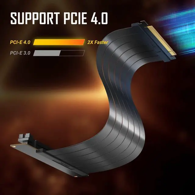 Alt view image 5 of 5 - Antec PCI-E 4.0 Riser Cable RTX4090 RX6950XT Tested PCIe 4.0 x16 High Speed Flexible Extender Card Extension Port 90 Degree Adapter Black 200mm Compatible with RTX4090, RTX4070ti, RTX3090ti, RTX3090