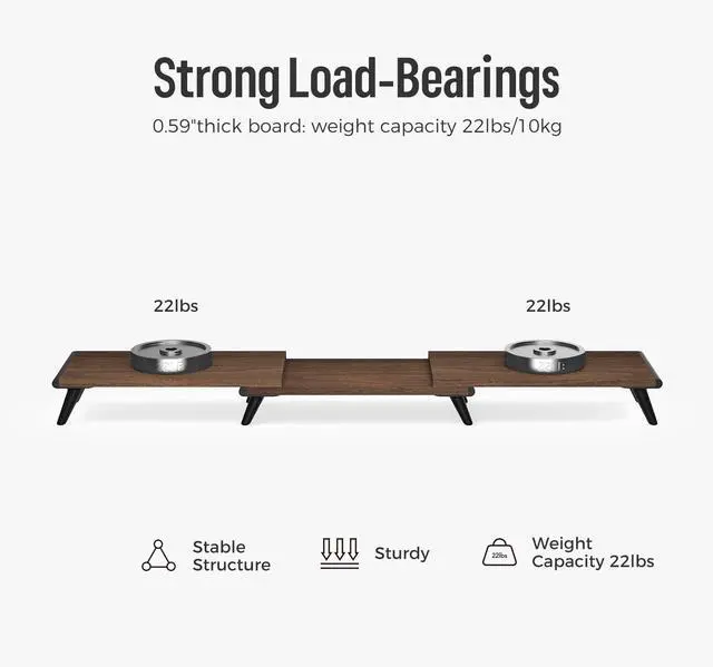 Alt view image 4 of 5 - loukin 17.32"*9.84" Dual Monitor Stand Riser for Desk (Brown) | 32"x14" Erasable Dry Erase Desk Mat