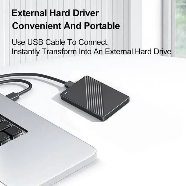Alt view image 2 of 5 - Docooler External Hard Drive, USB 3.0 Portable Solid State Hard Drive with Stable 5Gbps, 80G/160G/500G/1T/2T Portable External Hard Drive, 2.5'' Metal Hard Drive for Notebook PC Laptop (Colorful