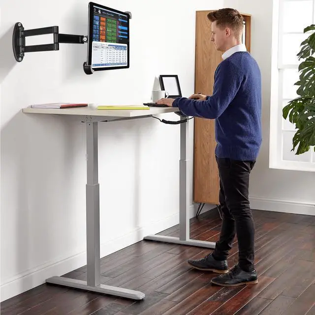 Alt view image 2 of 5 - Mippko Foldable Tablet Wall Mount Holder for 9.5~14.5" iPad/Nexus/LG G Pads/e-Reader/Fire HD/Switch/Surface Pro,360°Adjustable Extension Articulating Arm Swivels Mount
