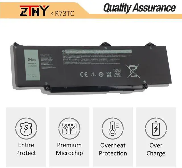 Alt view image 5 of 5 - R73TC DR02P Battery Replacement for Dell Latitude 3340 5340 5350 5440 5540 7455 Latitude 5340 2-in-1 5350 2-in-1 Precision 3480 3580 3490 3590 inspiron 14 Plus 7441 P170G P37G GRWKG JTG7N 54Wh 3-Cell