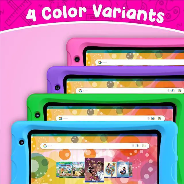 Alt view image 3 of 5 - Contixo 8-inch Kids Tablet - K80A Learning Tablets, Disney eBook Pre-Installed (Value $350), Educator Academy APPs, Parental Controls, Android 13, 32GB, Kid-Proof Case w/ & Stylus, Ages 3-12 - Pink