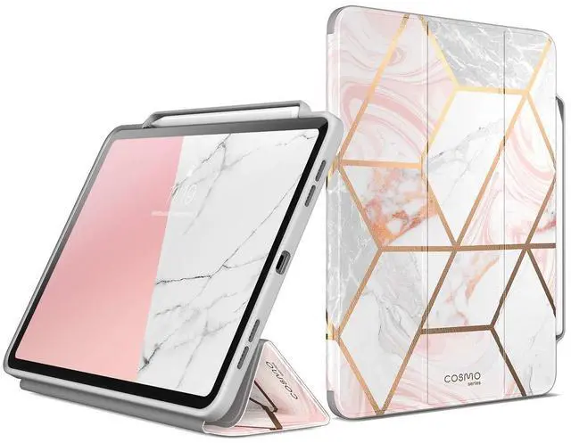 Main image of i-Blason Cosmo Case for New iPad Pro 12.9 Inch (2022 2021 2020 Release), Full-Body Trifold Stand Protective Case Smart Cover with Auto Sleep/Wake & Pencil Holder (Marble)