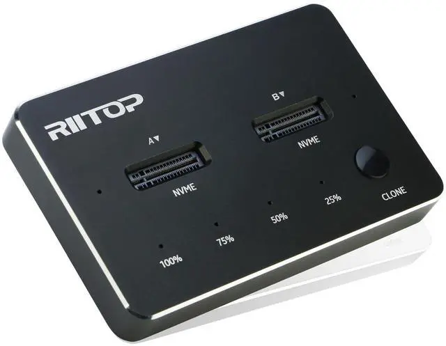 Main image of RIITOP Dual NVMe SSD Docking Station External Dual M.2 NVMe SSD to USB-C Reader (Offline Clone)