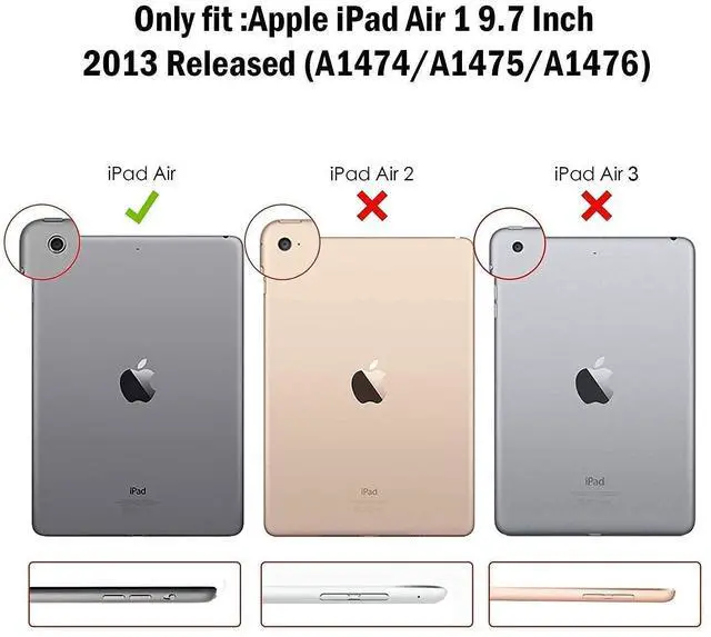 Alt view image 2 of 5 - ProCase iPad Air 1st 2013 Wine Slim Hard Shell Case Bundle with 2 Pack iPad 9.7 2018 & 2017 / iPad Pro 9.7 / iPad Air 2 / iPad Air Tempered Glass Screen Protectors