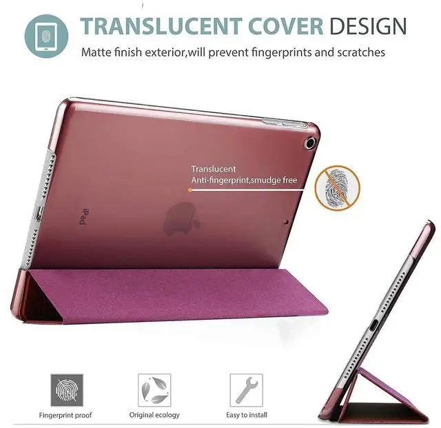 Alt view image 3 of 5 - ProCase iPad Air 1st 2013 Wine Slim Hard Shell Case Bundle with 2 Pack iPad 9.7 2018 & 2017 / iPad Pro 9.7 / iPad Air 2 / iPad Air Tempered Glass Screen Protectors
