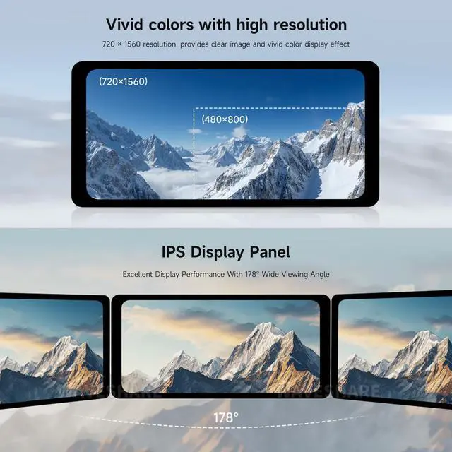 Alt view image 5 of 5 - waveshare 6.25inch DSI Capacitive Touch Display, Compatible with Raspberry Pi 5/4B/3B/CM3/3+/4, 720 × 1560, IPS, Optical Bonding Toughened Glass Panel, DSI Interface, 5-Point Touch