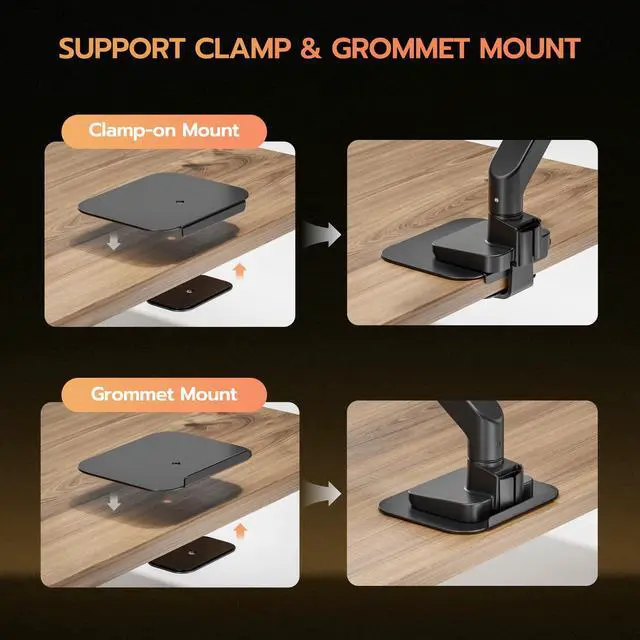 Alt view image 5 of 5 - ARES WING Ultrawide Monitor Mount with USB & Steel Monitor Mount Reinforcement Plate for 49'' and 44 Lbs Ultrawide Screen