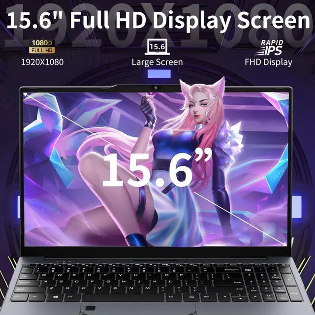Alt view image 2 of 5 - AocBook 15.6" Laptop, Ryzen 5 3500U (Up to 3.7GHz) Quad-Core Processor, 32GB DDR4 RAM, 512GB NVMe SSD, Portable Notebook with Adjustable Touchpad, Privacy Webcam Switch-Grey (32GB DDR4 | 512GB SSD)