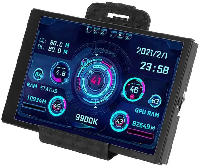 Main image of 3.5In Computer Temp, Full View Display Small Screen Monitor for Aida64 Pc CPU Hard Disk Data Black (Black)