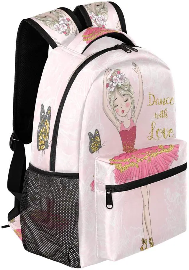 Alt view image 2 of 5 - Backpacks Boys Girls, Cute Pink Ballet Girl Lightweight School Backpack Laptop College Bookbag, Travel Casual Daypack, Hiking Camping Computer Rucksack