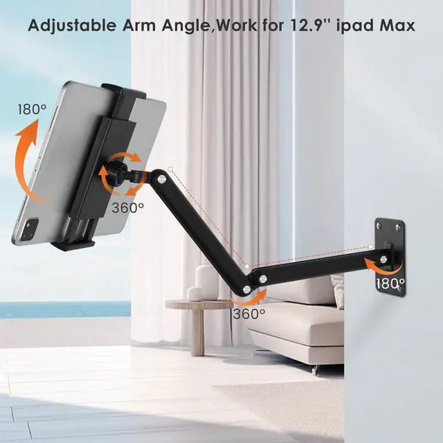 Alt view image 2 of 5 - Portable Monitor Tablet Mount Stand Holder for ipad,Kindle